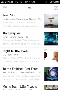 The Digg Reader iOS app.