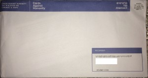 Front of envelope